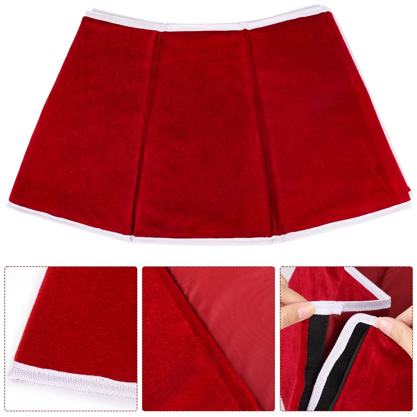 Hxezoc Christmas Tree Collar Red Velvet Folable Christmas Tree Ring Tree Skirt for Artificial Trees Base Stand Cover Christmas Tree Decoration
