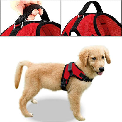 Copatchy No Pull Reflective Adjustable Dog Harness with Handle- Comfortable Soft All Weather Mesh, Easy On Puppy Harness for Small Medium and Large Dogs (Red) Small