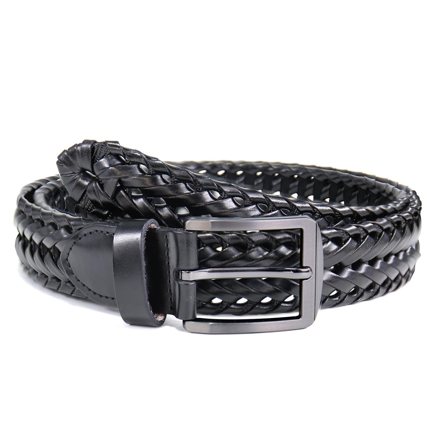 CHXRRPGC Mens Braided Leather Belt Everyday Casual Woven Belts for Men Fit Casual Golf Pants Jeans
