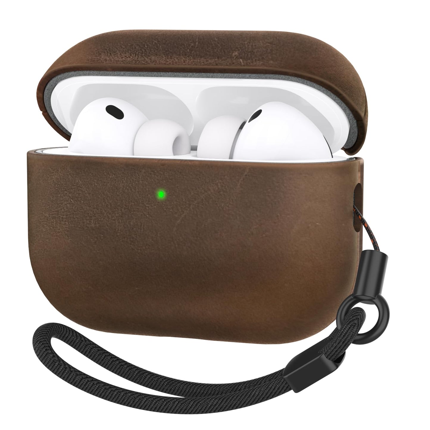 Bouixel for AirPods Pro 3 Case, Handcrafted Vintage Genuine Leather Shockproof Cover Accessories with Lanyard Compatible with Apple AirPods Pro 3rd Generation 2025