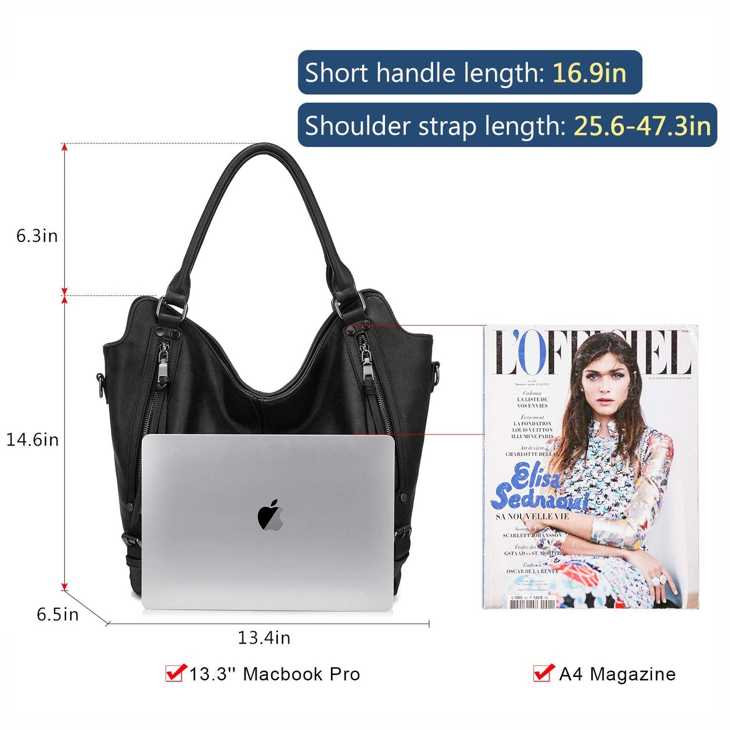 Tote Bag for Women PU Leather Shoulder Bags Fashion Hobo Bags Large Purse and Handbags with Adjustable Shoulder Strap