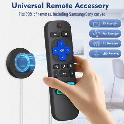 YYILIS 8.5Ft 6 Pcs Magnetic Remote Control Holder, Stretchy Remote Control Tether Wall Mount with Leash and Strong Double N52 Magnets for TV/AC/Light/Fan, Home & RV Organizer Supply Black