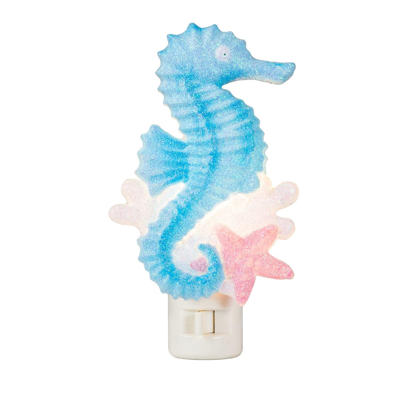 Novelty Lights LED Lamp Seahorse with Starfish Spring Summer Decoration Night Light with Swivel Plug