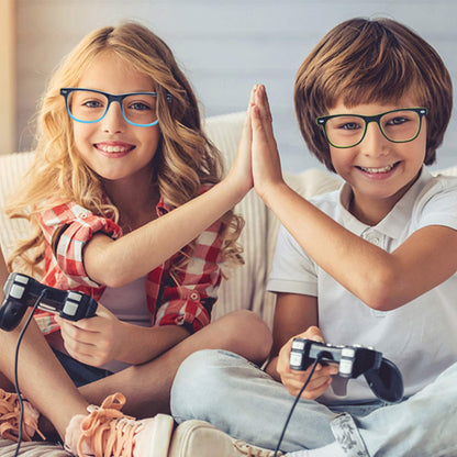 Outray Kids Teens Computer Blue Light Blocking Glasses for Boys and Gilrs Anti Eyestrain 2185c2 Blue