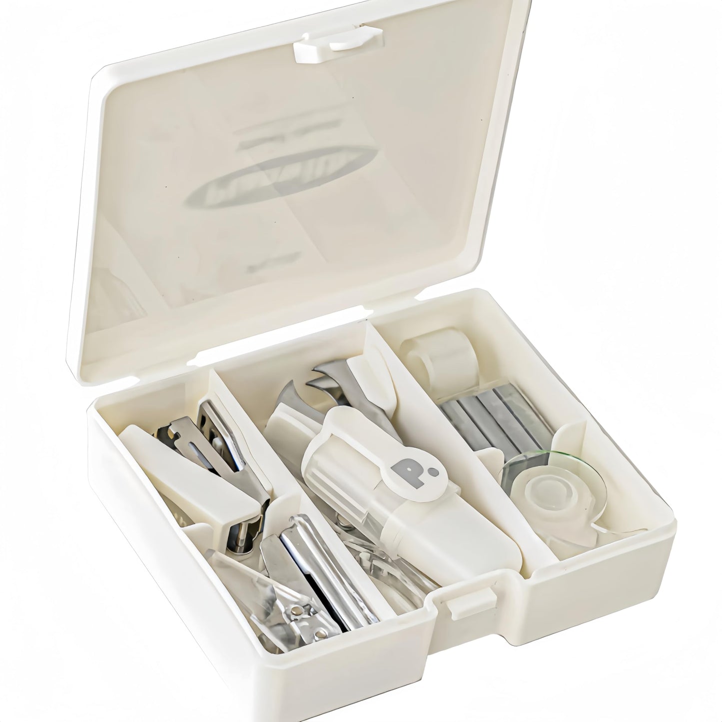 HannaFires 8-Piece Mini Office Supplies Kit Set - Portable Desk Accessories Set for School, Office & Back to School Gift (White)