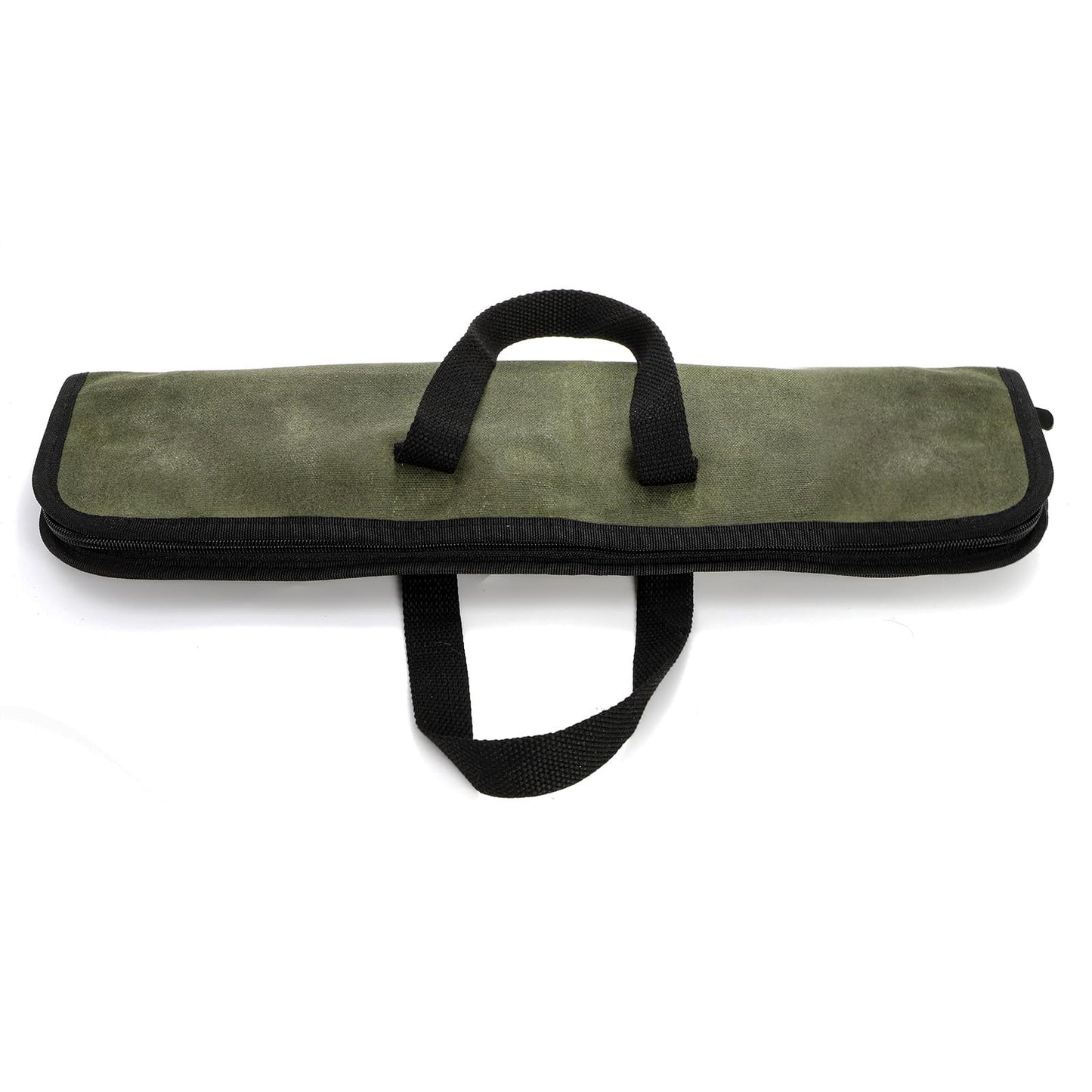 Tosnail Chef Knife Roll Bag with 4 Slots, Heavy Duty Waxed Canvas Knife Bag with Handle, Kitchen Knife Storage, Portable Knife Carrying Case