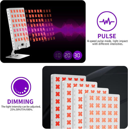 Red Light Therapy Panel for Body, 660nm Red & 850nm Near Infrared Light Therapy Panel for Full Body & Face Supports Pain Relief, Skin Care, Recovery, Sleep & Performance