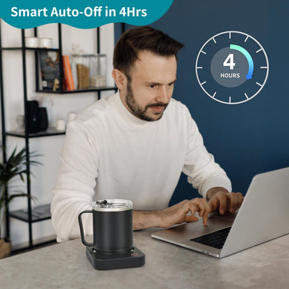 VOBAGA Mug Warmer Set, Coffee Warmer for Desk with 11oz Ceramic Mug, Auto Shut Off & 3-Temp Settings, Smart Coffee Cup Warmer, Home Office Essentials Coffee Set