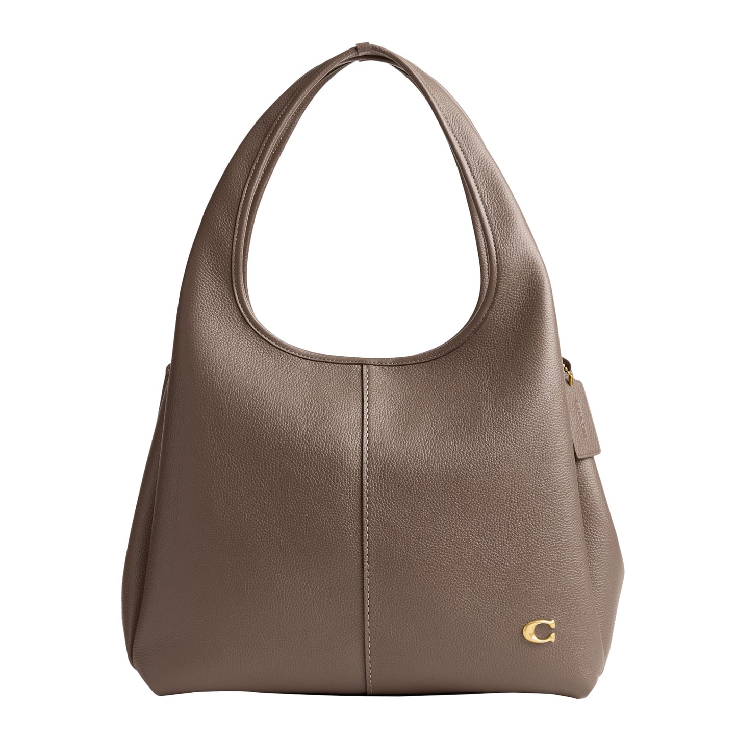 COACH Polished Pebble Leather Lana Shoulder Bag Dark Stone One Size