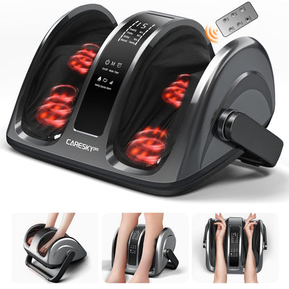 CARESKYpro Shiatsu Foot Massager with Heat, FSA Eligible HSA Foot and Calf Massager for Plantar Fasciitis, Neuropathy, Circulation and Pain Relief, for Home/Office, Gift for Men and Women