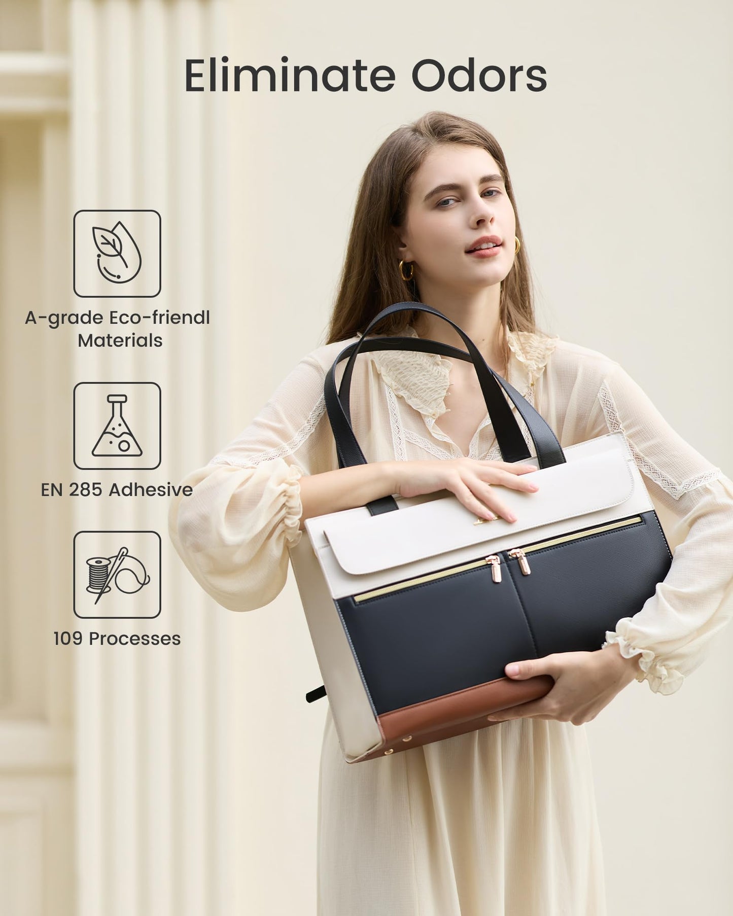 LOVEVOOK Laptop Bag for Women 15.6 Inch Laptop Tote Work Bag Professional Leather Computer Briefcase Waterproof Handbag Shoulder Bag Large Capacity Business Teacher Office Bag Crossbody Purse
