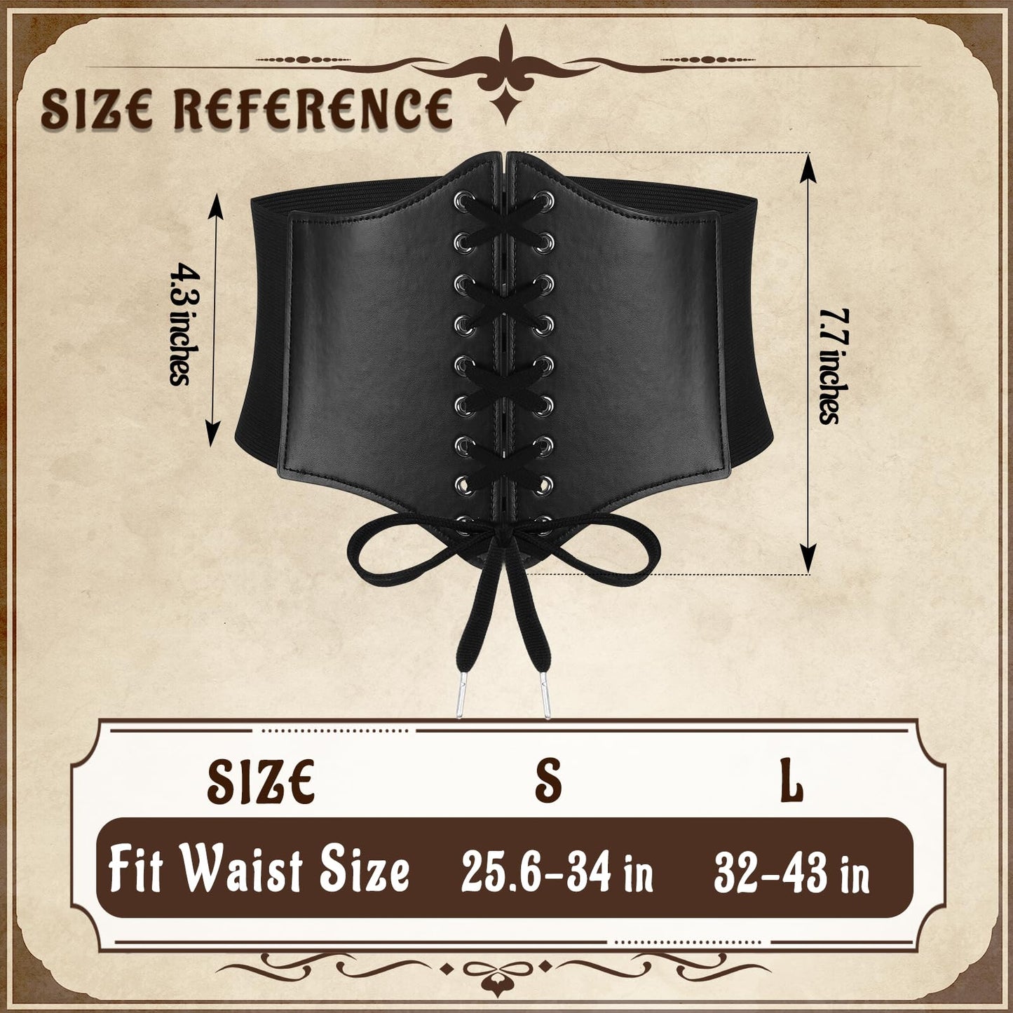 Magibag Women Renaissance Corset Belt Pouch Halloween Medieval Renaissance Costume Accessories (Black Arm Guards Set, L/Waist 32"-43")