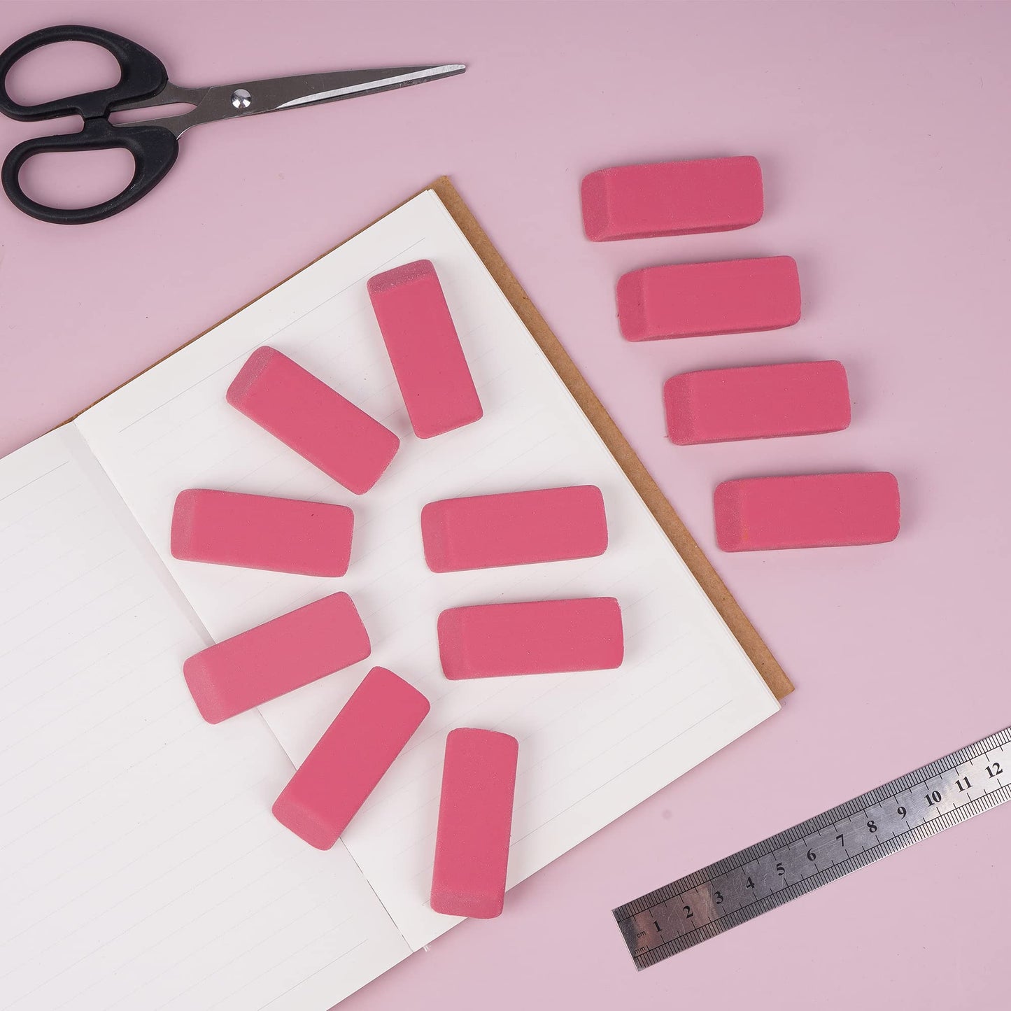 200 Pack Pink Erasers Bulk Latex-Free Soft Erasers Pencil Erasers for Students Teachers and School and Office Supplies