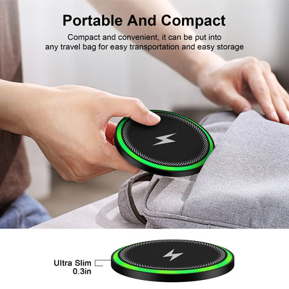 Wireless Charger Samsung Fast Charging Pad for Galaxy S25 Ultra/S25 Plus/S24 FE Ultra/S23/S22/S21/Z Flip Fold 6,15W Wireless Phone Charger Android Charging Mat Station for Google Pixel 9a 9 Pro XL 8a