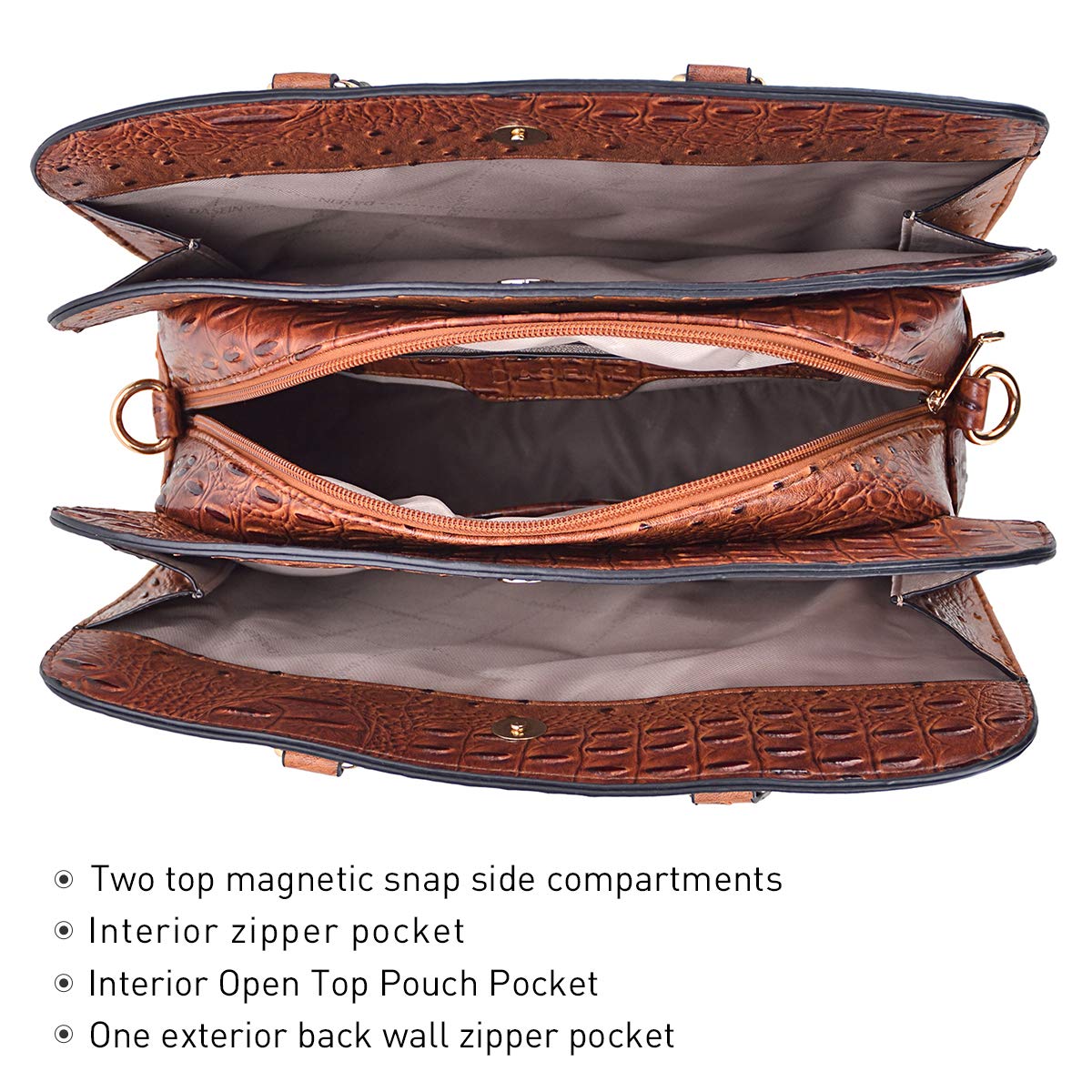 Women Handbag Wallet Tote Shoulder Hobo Bag Top Handle Satchel Purse Set 2pcs with 3 Compartments