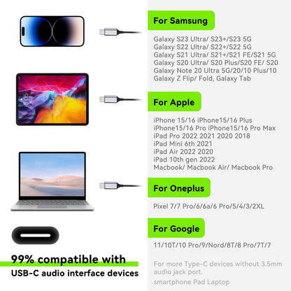 USB C Headphones for Samsung S26 S25 S24 S23 FE S22 S21 S20 A53 A54 Wired Earbuds Metal in-Ear Type C Earphone with Microphone Volume Control Bass Stereo for iPhone 17/16/15 Pro Max