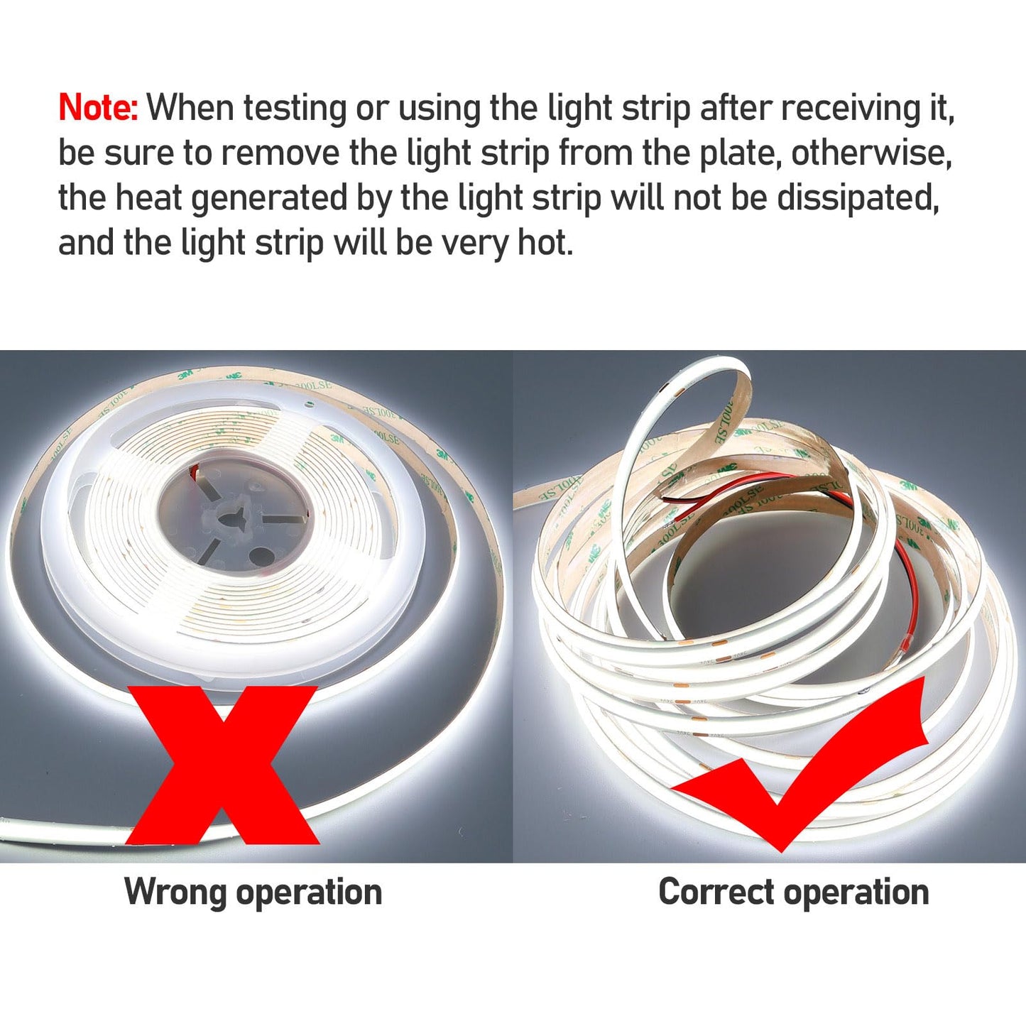 GOMING DC 12V COB LED Strip Light Cool White 6000K IP65 Waterproof 16.4ft(5M) 1560LEDs CRI 93+ Uniform Glow Flexible LED Tape Lights for DIY Bedroom Kitchen Home Decor(No Power Supply)