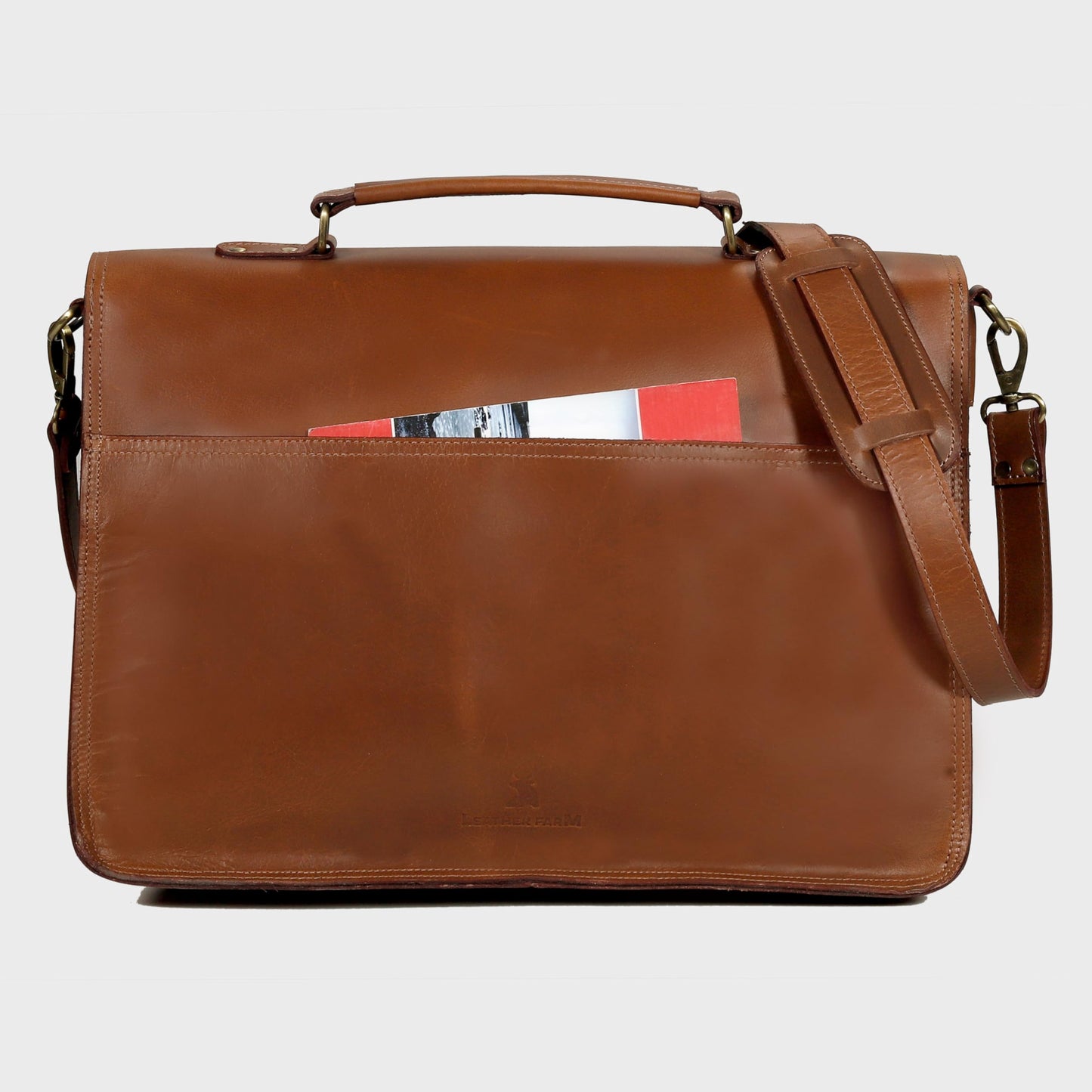Leather Messenger Bag For Men - leather laptop bag briefcase for women - Mens Satchel Bag, 16 Inch Brown Genuine Buffalo Leather Computer Bag For Work