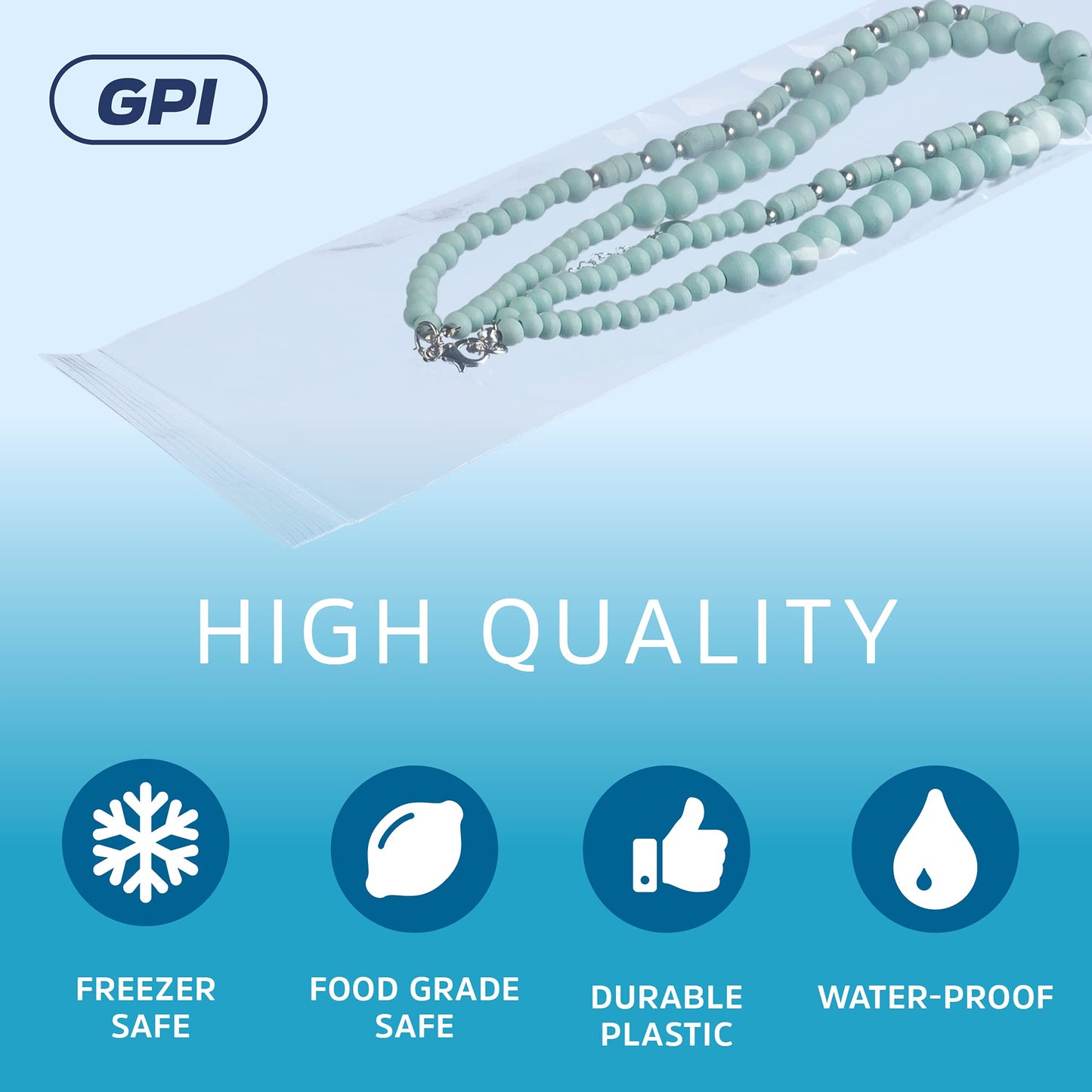 Assorted Clear Plastic Zip Bags - GPI 600 Pack - 2 Mil, 6 Sizes, 1.5"x2"-2"x2"-2"x3"-3"x3"-3"x4"-3"x5", Durable Poly Baggies, Resealable Zip Top Lock for Jewelry, Storage, Packaging & Shipping.