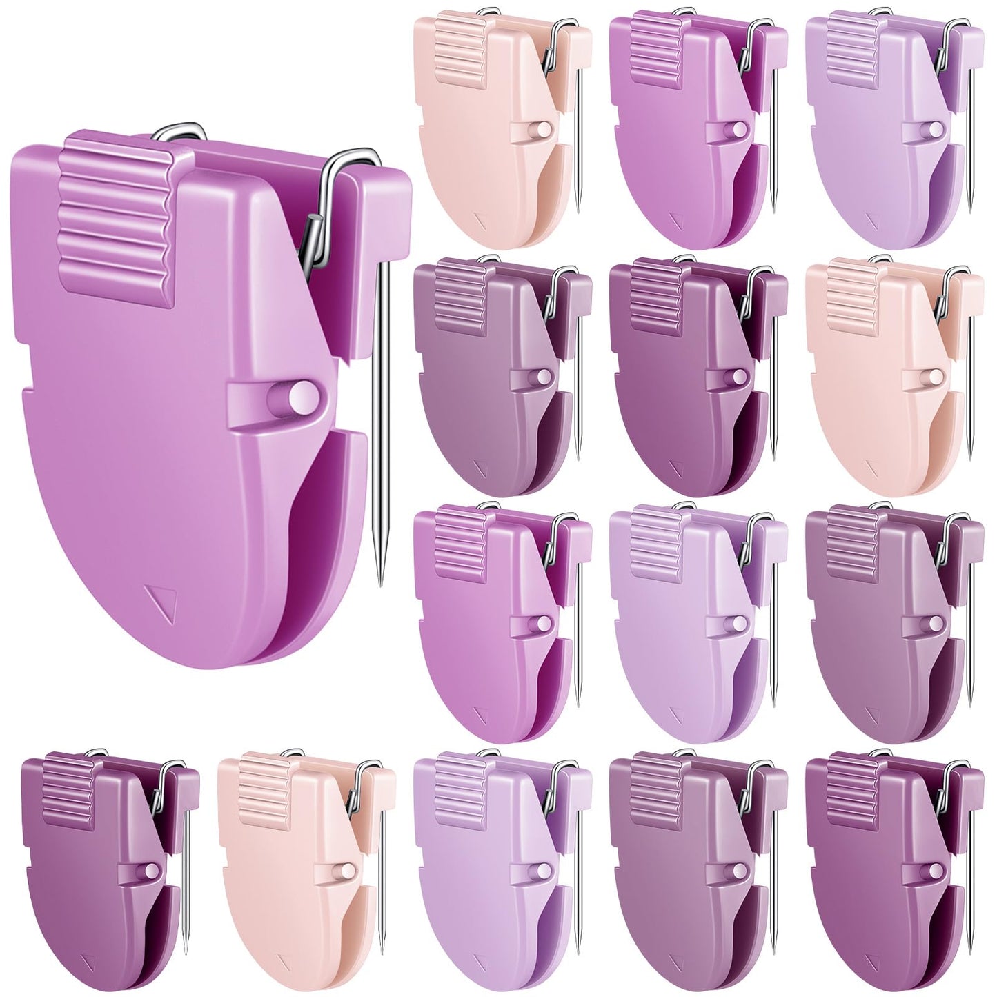 Feifeiya 15 Pcs Cubicle Clips Fabric Panel Cubicle Accessories Fabric Partition Panel Wall Clip Office Photos Wall for Notes Memos Standard Size, 40-Sheet Capacity (Purple)