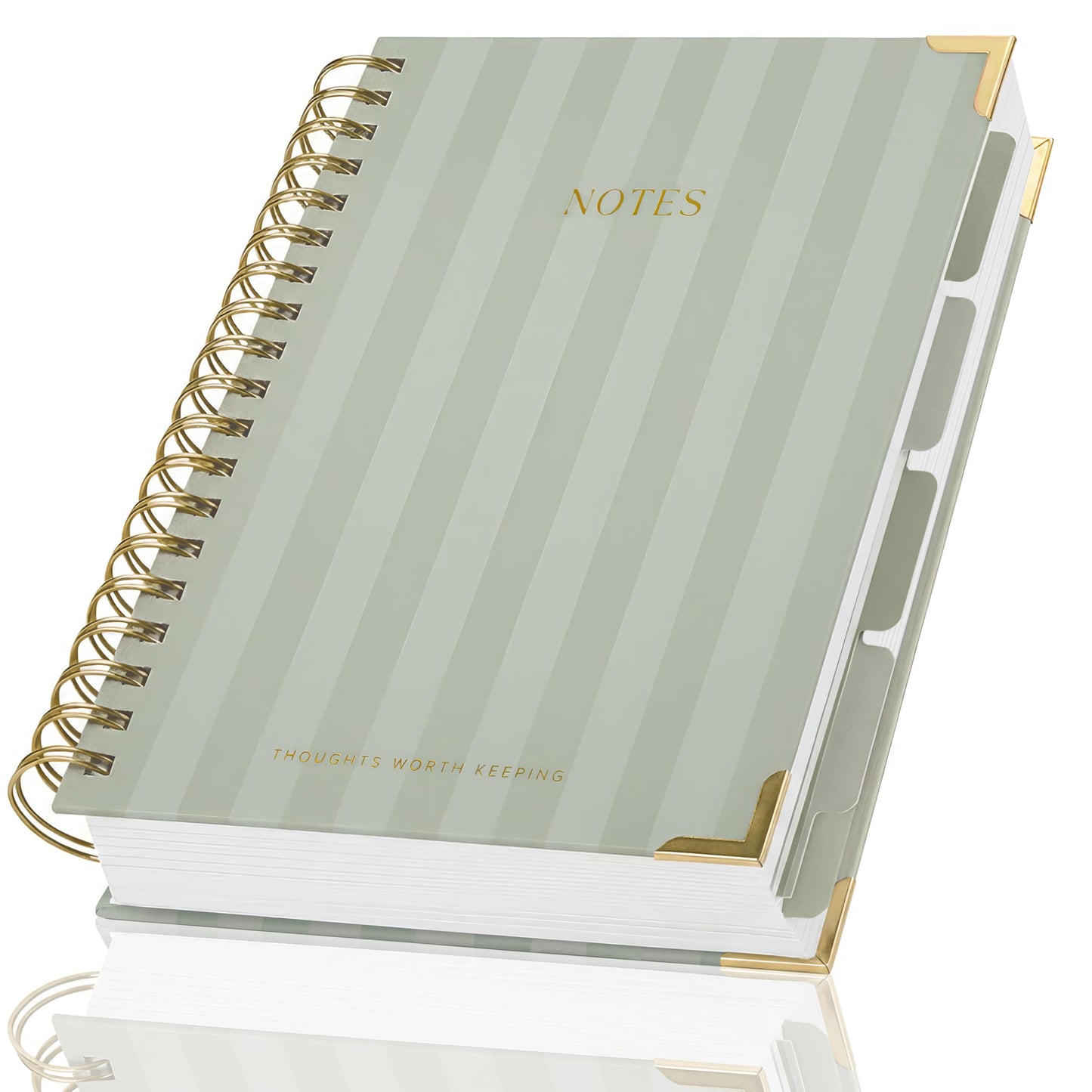 Aesthetic Thick Spiral Notebook With Tabs - Premium Journal For Women Size B5 - College Ruled Note Book With 300 Lined Pages and Dividers - Perfect For Writing And Staying Organized at Work or School