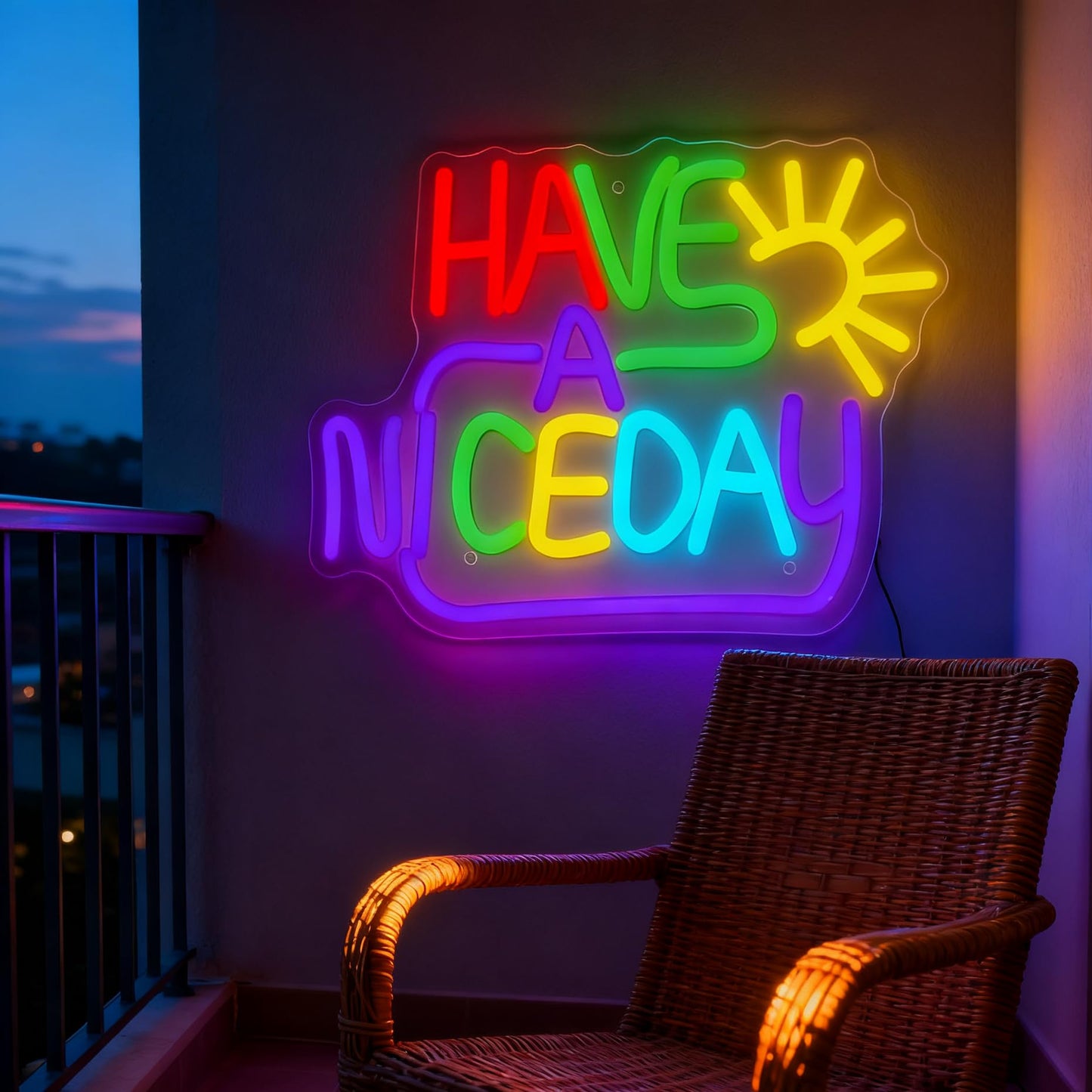 Neonawall Have A Nice Day Neon Sign for Wall Decor Light Up Letters Led Sign Birthday Party Gifts Led Decorative Night Signs Motivational Room Decorations Supplies Gift for Friend Home Bedroom Dorm