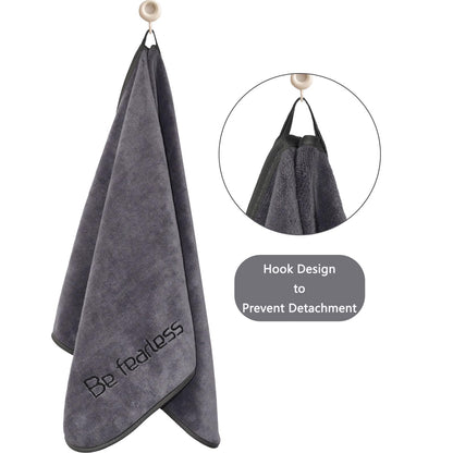 Wuwahold Microfiber Gym Towels Bigger Size Super Soft for Exercise Fitness, Sports, Workout, 380-GSM 15-Inch x 31-Inch Quick-Drying Towels (3 Pack, Grey+Blue+Purple)