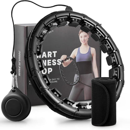Weighted Fit Hoop for Adults - Plus Size Smart Fitness Hoop with Extra Sweat Belt | 32 Detachable Links for Effective Weight Loss & Massage