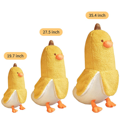 PEACH CAT Banana Duck Plush Toy Cute Plushie Hugging Plush Pillow Duck Stuffed Animal for Girls and Boys Yellow 35.4"