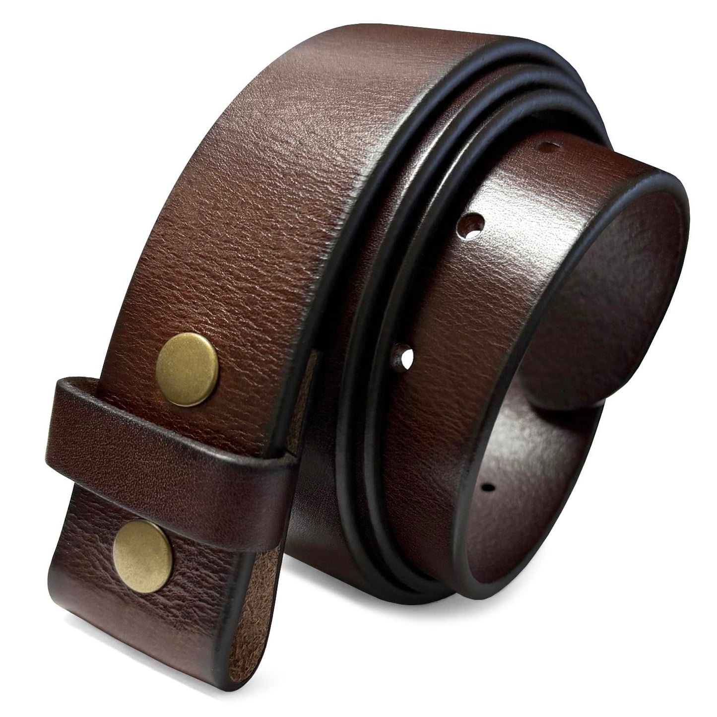 100% One-Piece Full Grain Leather Belt Strap with No Slot Hole 1-1/2"(38mm) Wide (Brown, 40)
