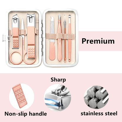 Manicure Set Nail Clipper Set Men Women Nail Clippers Toenail Fingernail Cutters Personal Care Tools Manicure Pedicure Tools with Travel Case Grooming Kit Present for Men Women Family Friends