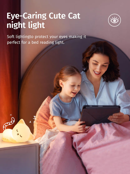 Mubarek Night Light for Kids Lamp+Baby Night Light, 16 Colors Cute Nursery Lamp, Tap Control Hello Kitty Stuff for Teen Girls , Remote+USB Kawaii Stuff Cat Stuff