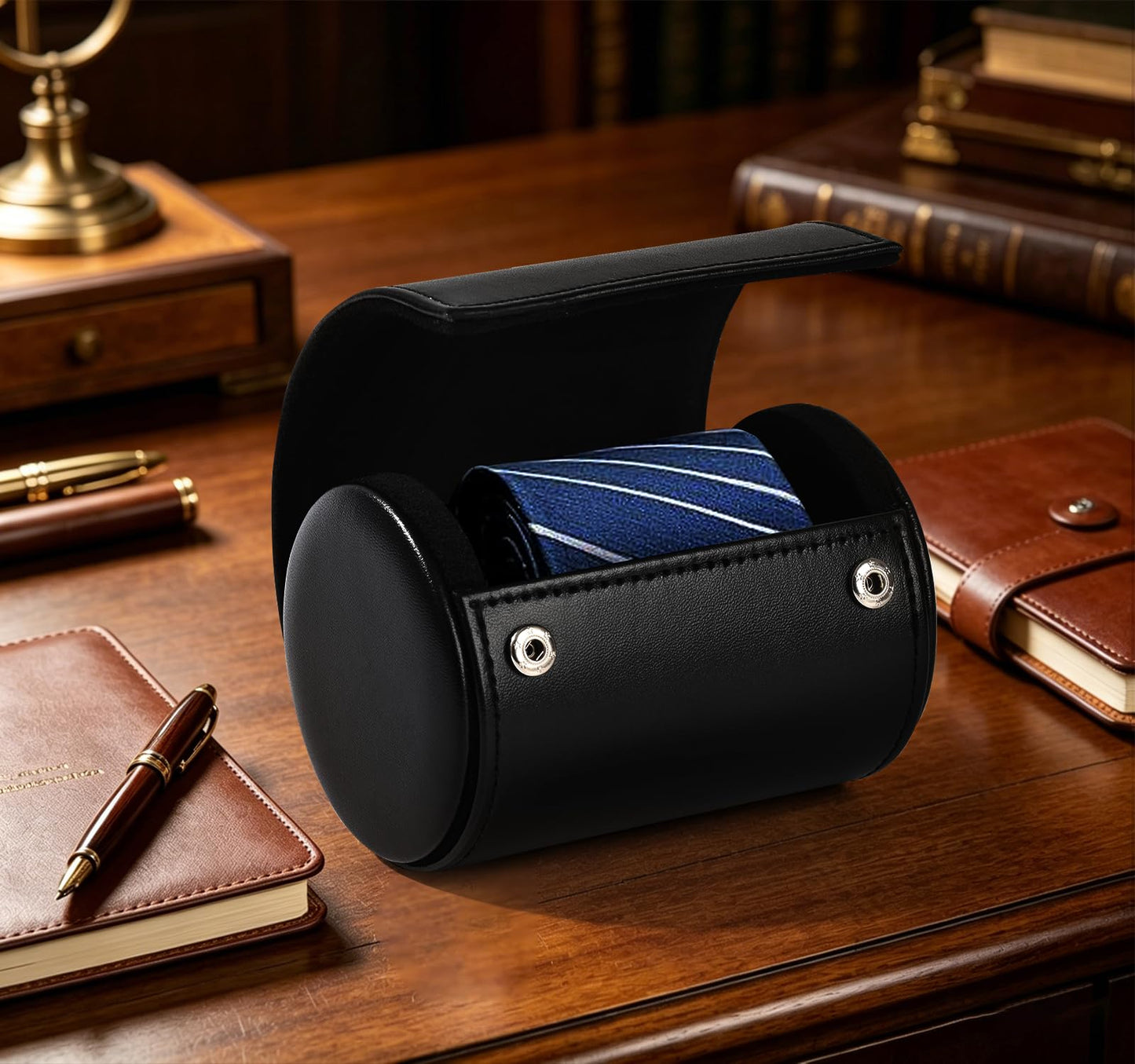 HZJYW Tie Box Travel Case Men's Necktie Gift Box and Bow Tie Storage Travel Gift Box