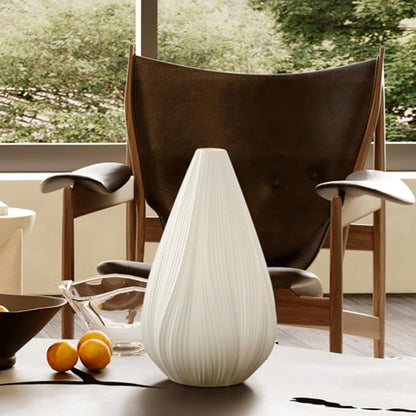 RONDURE 12.5" Modern Ceramic Table Lamp, Modern Bedside Lamps for Bedroom, Living Room and Nightstand, White Translucent Ceramic Shade, Warm Ambient Lighting, Home Decor
