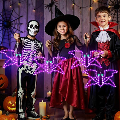 Halloween LED Bat Light, Single Hanging Bat, Indoor & Outdoor Halloween Decor, 4 Light Modes, Timer Function, Perfect Yard & Party Decoration