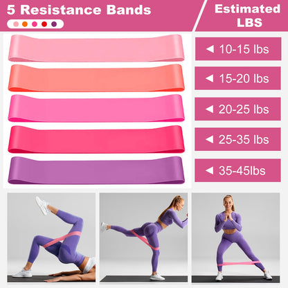 Dilobio Pilates Kit, Home Pilates Essentials Kit for Women, Pilates Equipment Ring and Ball Set with 5 Resistance Bands, Hip Thrust Belt & Grip Socks Accessories, Toning Home Workouts Starter Set