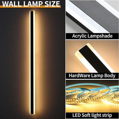 Mikeru 2Pack 71inch Long LED Wall Light Fixtures, 3000K Modern Outdoor Lights Exterior for House Ip65 Waterproof Rust Outdoor Light Fixtures Hardwire Wall Mount Exterior Lighting for Shop,Garage