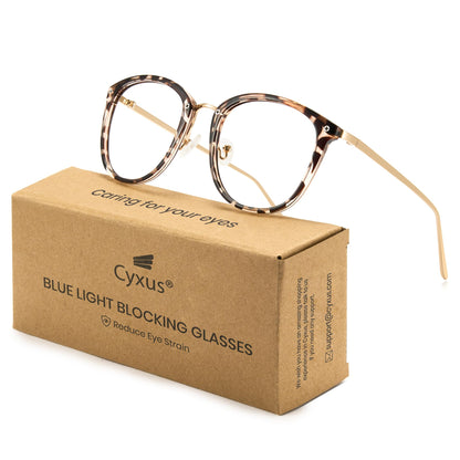 Cyxus Blue Light Glasses for Woman, Fashion Computer Glasses on Office Reduce Eye Strain Anti Migraine for Working Reading