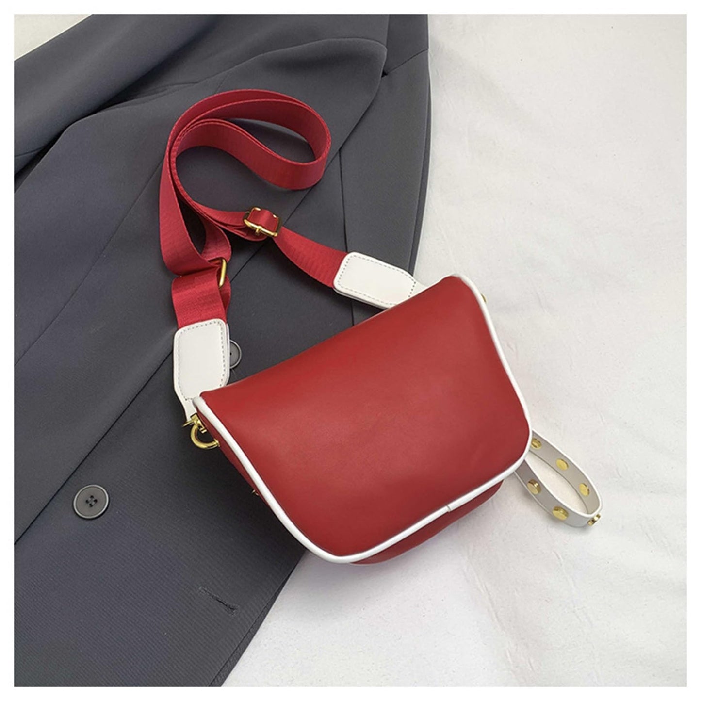 Lightweight PU Leather Fanny Packs Purse, Trendy Women Versatile Crossbody Shoulder Bags with Coin Zip Pocket for Party Festival Outdoor Traveling Beach