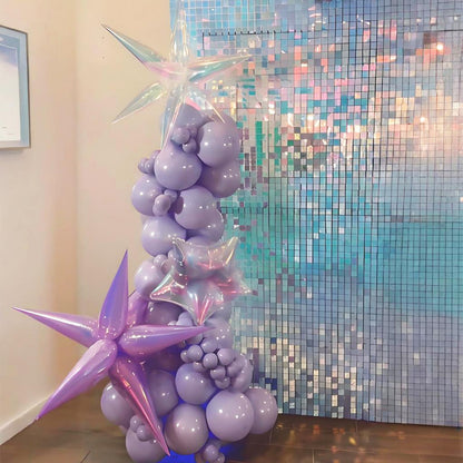 Iridescent Explosion Star Holographic Balloons Star Burst Sparkly Balloons Iridescent Party Decorations Fairy Themed Party Decoration Music Tayloo Birthday Party Decor