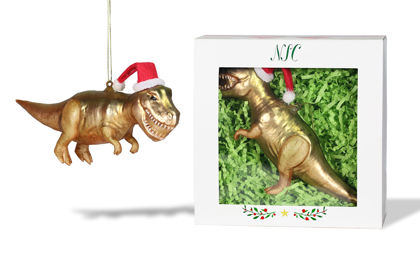 North Star Christmas | T-Rex Glass Ornament | Christmas Collection