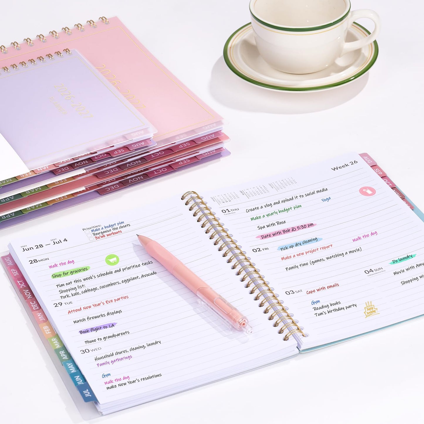 Aug 2026 - Dec 2027 Planner, Forvencer 17 Month Academic Planner 2026-2027, 8.5" x 11", Calendar Planner Weekly and Monthly, Daily Agenda Book, College School Supplies for Student Teacher, A4, Blue