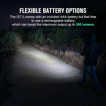 OLIGHT I3T 2 EOS Pocket EDC Flashlight, 200 Lumens Compact Bright Handheld Tactical Flash Lights, Dual-Output Tail Switch with AAA Battery and Two-Way Pocket Clip for Camping,Hiking (Midnight Blue)