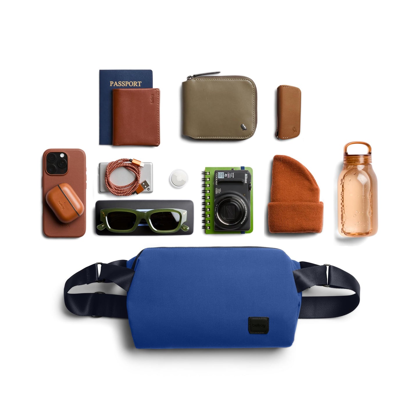 Bellroy Classic Sling (everyday 7 liter minimalist crossbody bag with internal organization, adjustable strap, and auto-compression system) - Indigo