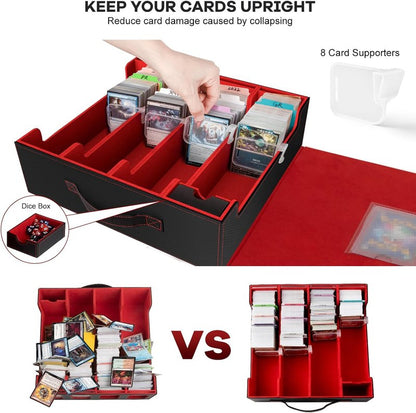 Card Storage Box - 3200+ MTG Deck Case with Colorful Dividers & Portable Handle | Fits TCG & Magic Cards