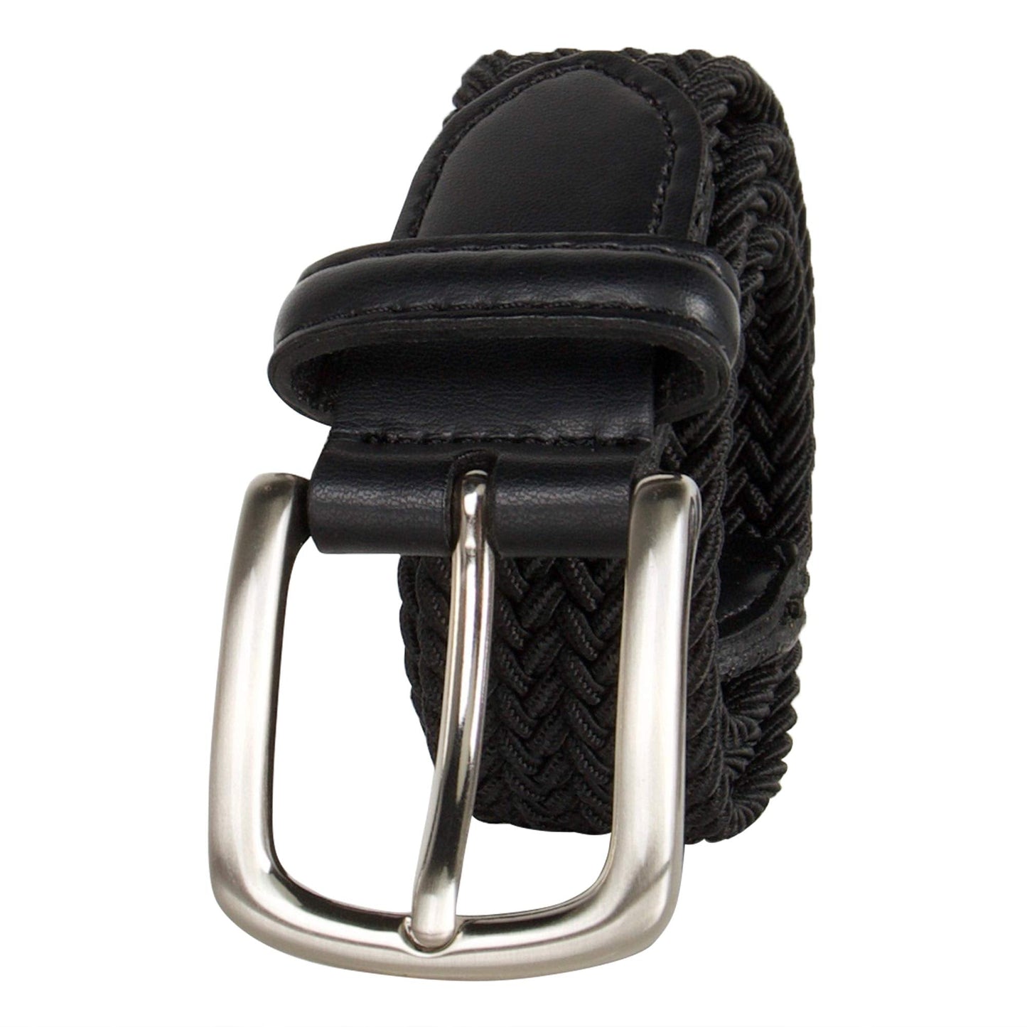 Dockers Big Boys Dockers Big Boys' Braided Elastic-web Stretch Belt, Black, Large