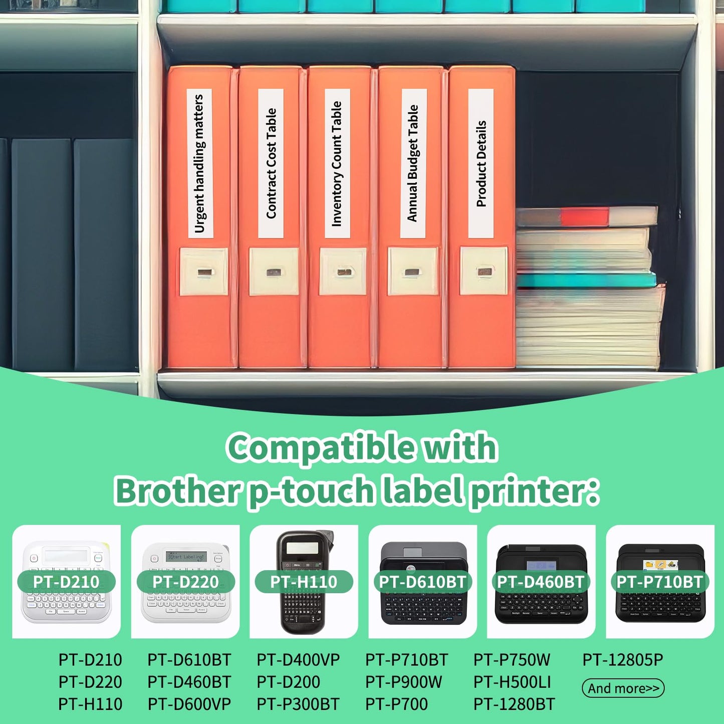 6Pk Replace for Brother P-Touch Label Tape TZe-231 12mm 0.47 Laminated White TZe TZ 1/2" Label Maker Tape Compatible with Brother Ptouch PT-D220 D210 H110 D200 D410 1280 D610BT, Black on White