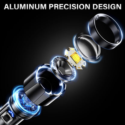 AKNEAR Rechargeable LED Flashlight 99000 High Lumens, Super Bright Flashlights with Zoomable & USB C Rechargeable & 5 Light Mode & IPX7 Waterproof, Powerful Flash Light for Home, Hiking, Camping
