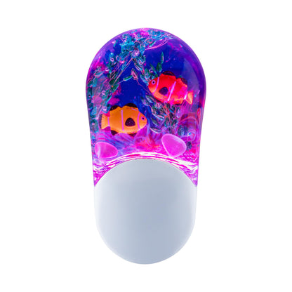Lights By Night Tropical Aqualites LED Night, Plug-in, Color Changing, Light Sensing, Auto On/Off, for Kids, Under the sea, Fish, Bedroom, Bathroom, Playroom, 10908