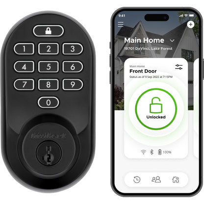 Kwikset Halo Wi-Fi Smart Lock, Keyless Entry Door Deadbolt, Geofence Auto-Unlock, Grade AAA Certified, No Hub Easy Install, Satin Nickel Lifetime Finish Warranty, Backlit Keypad